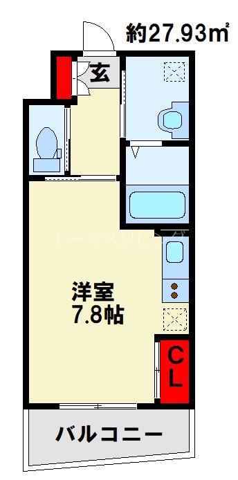MGA城内(ワンルーム/8階)の間取り写真