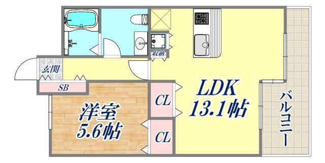 コナビレッジ(1LDK/5階)の間取り写真