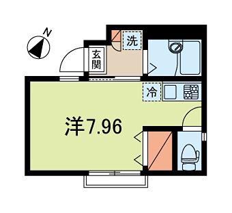 レーベンハイム(ワンルーム/1階)の間取り写真