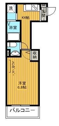 ブランシュ蓮根(1K/2階)の間取り写真