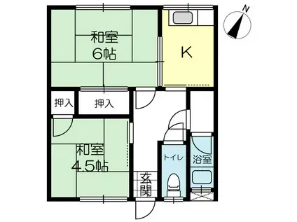 寿荘(2K/1階)の間取り写真