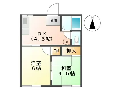 江口アパート(2K/1階)の間取り写真