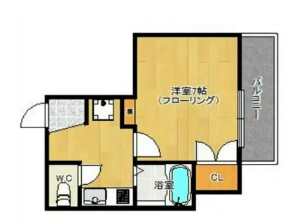 ピュア天神(1K/6階)の間取り写真