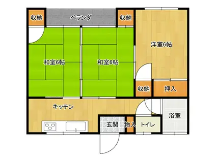 ピースフル堀井(3K/1階)の間取り写真