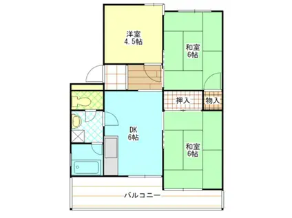 清見コーポ(3DK/2階)の間取り写真