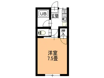 ハイツ中里(1K/2階)の間取り写真