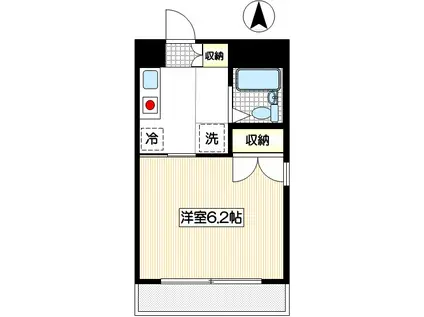 アテナゑにし(1K/3階)の間取り写真