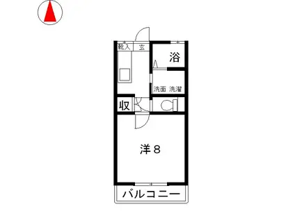 ル・トーレ(1K/2階)の間取り写真