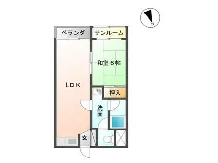 インターシティ小松(1LDK/2階)の間取り写真