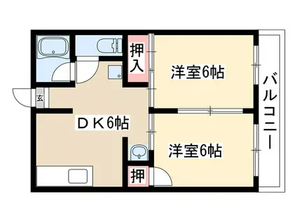 サンシャト-ルスズキ(2DK/1階)の間取り写真