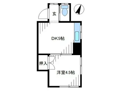 上板橋若竹荘(1DK/2階)の間取り写真