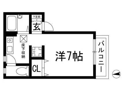 セカンド楠(1K/1階)の間取り写真