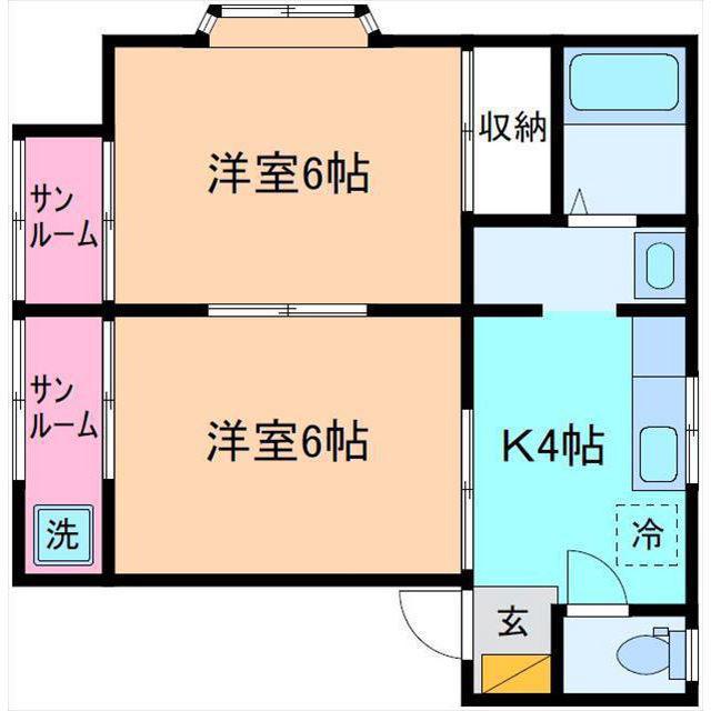 パルパティオKIII(2K/1階)の間取り写真
