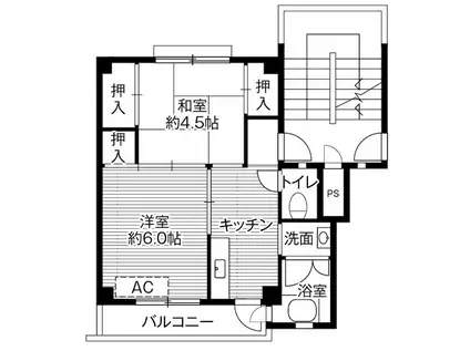 ビレッジハウス大泉2号棟(2K/2階)の間取り写真