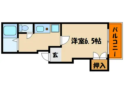 石本ビル(ワンルーム/4階)の間取り写真