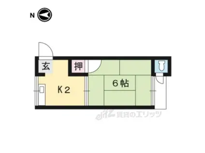 睦荘(1K/1階)の間取り写真