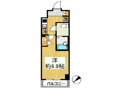ワイズルリオン東京墨田(1K/1階)の間取り写真