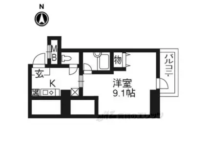 プラネシア京都(ワンルーム/9階)の間取り写真
