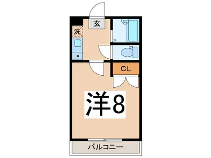 ソートフル石田(1K/2階)の間取り写真