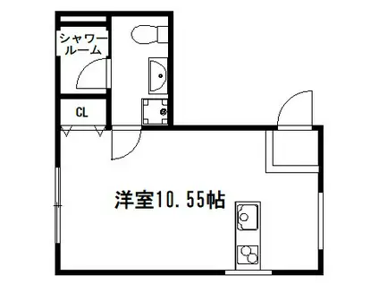 國田BLDG FOUR LEAF CLOVER(ワンルーム/3階)の間取り写真