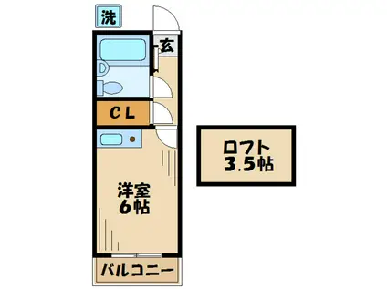 コーポアメニティ(ワンルーム/2階)の間取り写真