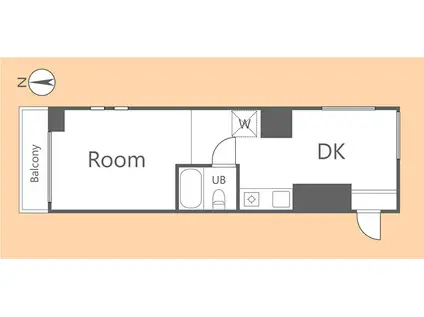 メゾンユーフラテス(ワンルーム/2階)の間取り写真