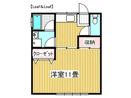 LEAF&LEAF(1K/1階)の間取り写真