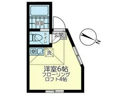 ユナイト大倉山サンティの杜(ワンルーム/1階)の間取り写真