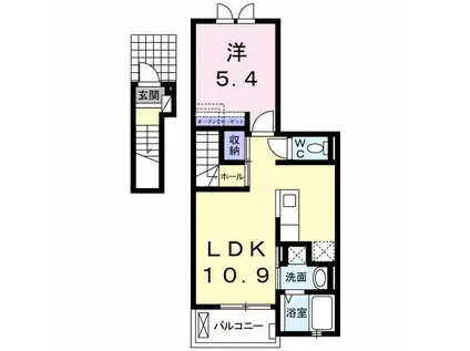 アルカンシェル八王子(1LDK/2階)の間取り写真