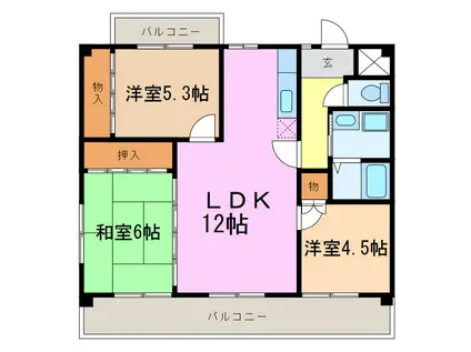 ドルチェ(3LDK/3階)の間取り写真