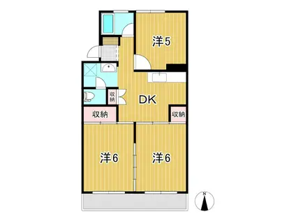 ハイツことぶき(3DK/5階)の間取り写真