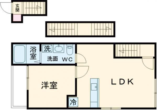 PABLO戸坂 B棟(1LDK/3階)の間取り写真
