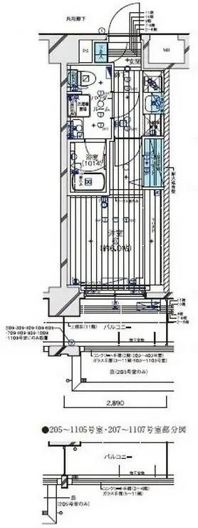 メインステージ横濱伊勢佐木II 6階階 間取り
