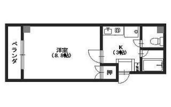 プルニエ長束II(1K/3階)の間取り写真