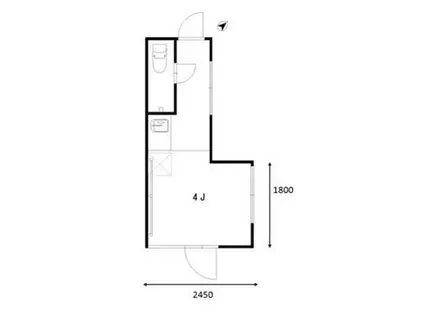 APARTMENT KURO 代々木II(1K/4階)の間取り写真