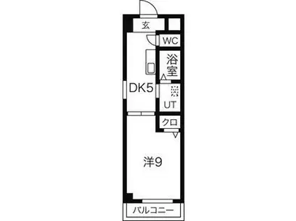 リヴィエール新(1DK/2階)の間取り写真