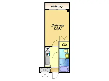 クレオ舞浜Ⅲ(1K/1階)の間取り写真