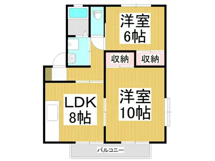 ブルーフェアリー(2LDK/2階)の間取り写真