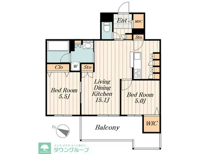 LS PLUS 豊玉南(2LDK/2階)の間取り写真