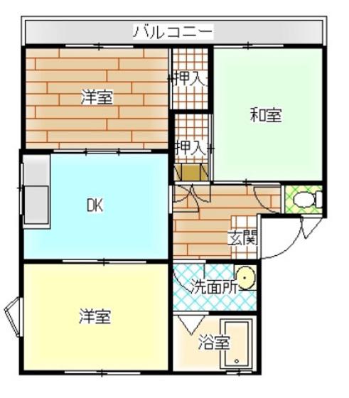 シャトレ87(3DK/2階)の間取り写真