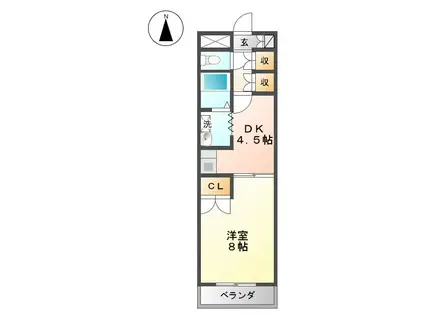 ベルカルムS(1DK/3階)の間取り写真