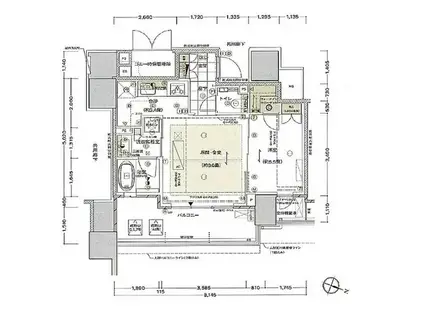 プラウド九段南(1LDK/3階)の間取り写真