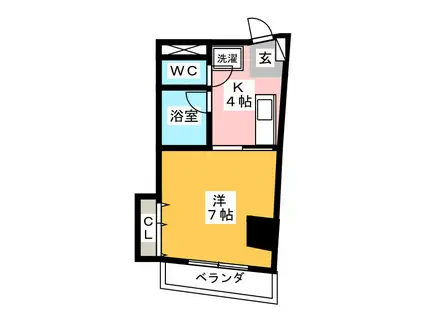 GINZA SPACE ONE(1K/4階)の間取り写真