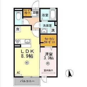 SAINTE DEVOTE(1LDK/2階)の間取り写真