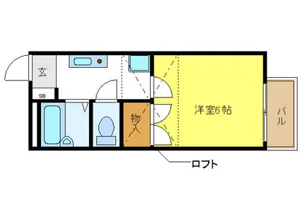 ハイム北加賀屋(1K/2階)の間取り写真