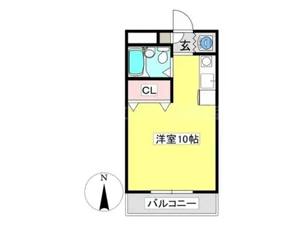 ロランジュB(ワンルーム/2階)の間取り写真