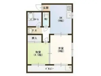 花崎マンション(2DK/3階)の間取り写真