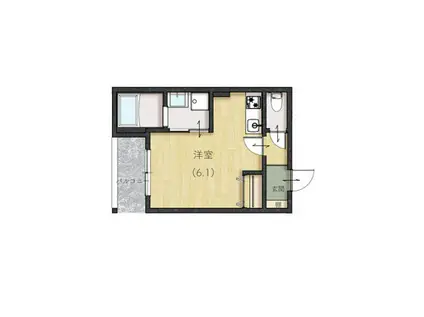 REVE宇品西(ワンルーム/1階)の間取り写真