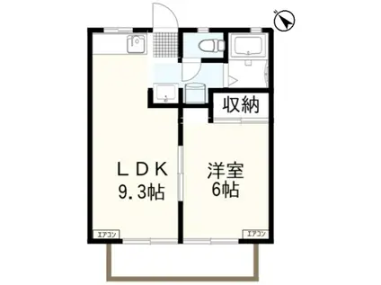 パナハイツT&K(1LDK/1階)の間取り写真