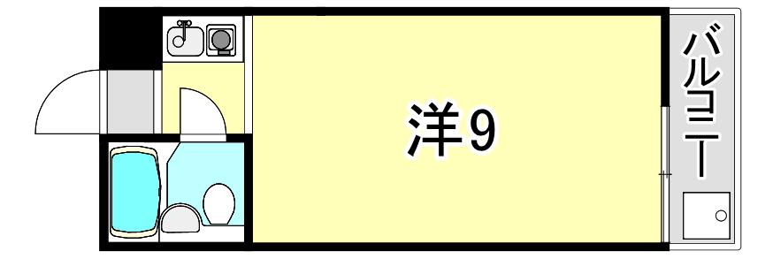 ドルム芦屋川(ワンルーム/1階)の間取り写真